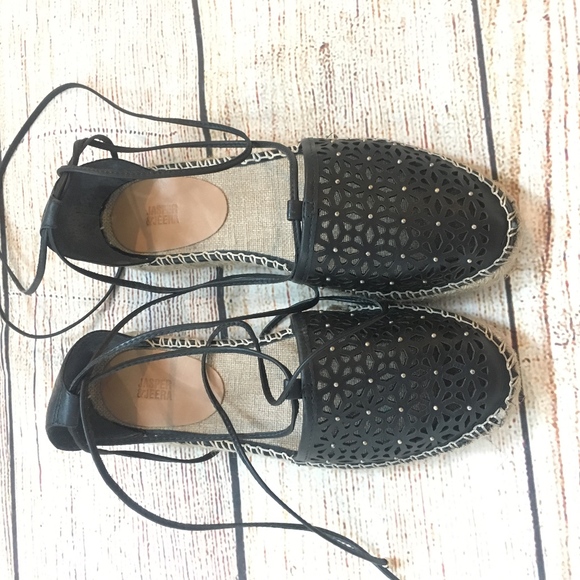 Anthro Jasper & Jeera Rosecut black espadrilles 7 - Picture 3 of 7